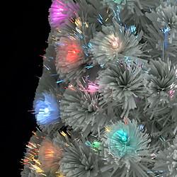 Avis vidaXL Arbre de Noël artificiel pré-éclairé blanc 240 cm fibre optique