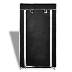 vidaXL Armoire à chaussures avec housse 58 x 28 x 106 cm Tissu Noir