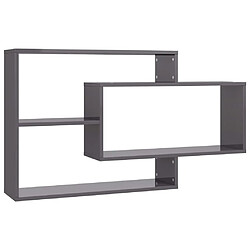 Maison Chic Étagères murales,Étagère Rangement flottate Gris brillant 104x20x58,5 cm Aggloméré -MN91569