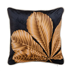 BigBuy Home Coussin Noir Doré Polyester 45 x 45 cm