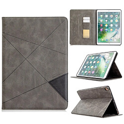 Etui en PU motif géométrique avec support gris pour votre Apple iPad 10.2 (2019)/Air 10.5 pouces (2019)/Pro 10.5 pouces (2017)