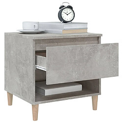 Acheter Maison Chic Table de chevet,Table de Nuit,Meuble de Rangement Gris béton 50x46x50 cm Bois d'ingénierie