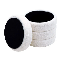 Mobili Rebecca Pouf avec rangement Rebecca Mobili Uxi 40x37x37 Tissu Polyester MDF Blanc Moderne pas cher