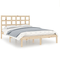 vidaXL Cadre de lit sans matelas 135x190 cm bois massif