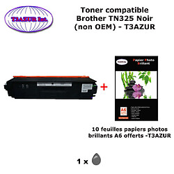 Toner compatible TN325 Bk pour imprimante Brother DCP 9055CDN, 9270CDN Noir + 10f A6 brillants - T3AZUR