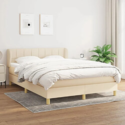 Maison Chic Lit Adulte - Lit simple Lit à sommier tapissier avec matelas moelleux - Meuble de Chambre - Crème 140x200 cm Tissu -MN18719