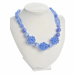 Paris Prix Collier Design Cristal & Boules Costa 18cm Bleu