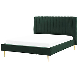 Beliani Lit double en velours vert 180 x 200 cm MARVILLE