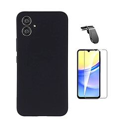 Kit Verre Trempé Clearglass + Housse En Silicone Liquide + Support Magnétique L Safe Driving Phonecare Pour Samsung Galaxy A06 - Noir