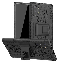 Coque en TPU combinaison de modèle de pneu cool avec béquille noir pour votre Samsung Galaxy Note 10 Plus 5G/Note 10 Plus