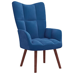 Maison Chic Chaise de relaxation | Fauteuil relax Bleu Velours -GKD43447