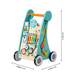 Acheter Pousseur trotteur en bois apprentissage de la marche bébé enfant Bleu Teamson Kids PS-T0008