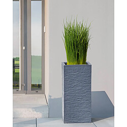 Beliani Pot de fleurs gris 33 x 33 x 70 cm DION