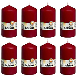 Bolsius Bougies pilier 8 pcs 130x68 mm Rouge bordeaux