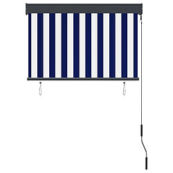 Avis vidaXL Store roulant d'extérieur 100x250 cm Bleu et blanc