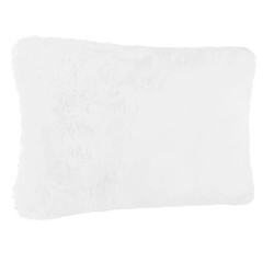 Pegane Lot de 2 coussins fourrure coloris blanc 1200 G - 30 x 45 cm