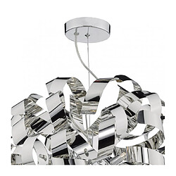 Luminaire Center Suspension Rawley chrome poli et chrome poli 9 ampoules