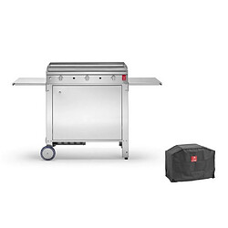 Plancha gaz 8400w plaque inox 79x40cm avec chariot - CHEF80LISCHFERHOUS - PLA.NET pas cher