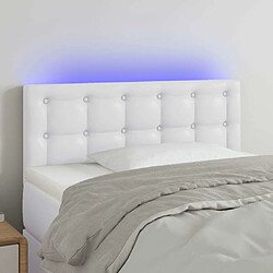 Maison Chic Tête de lit scandinave à LED,meuble de chambre Blanc 100x5x78/88 cm Similicuir -MN97007