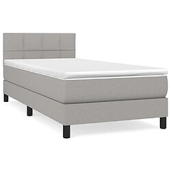 Maison Chic Lit Adulte - Lit simple Lit à sommier tapissier avec matelas moelleux - Meuble de Chambre - Gris clair 100x200cm Tissu -MN45400