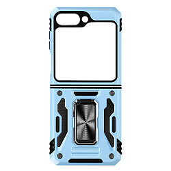 Avizar Coque Bague pour Samsung Galaxy Z Flip 5 Antichoc Série ArmoRing Bump Bleu