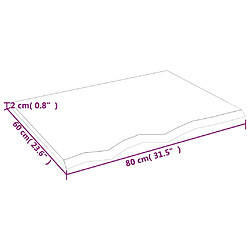 vidaXL Étagère murale marron clair 80x60x2 cm bois chêne massif traité pas cher