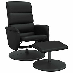 Maison Chic Fauteuil Relax pour salon, Fauteuil inclinable avec repose-pied noir similicuir -GKD56930