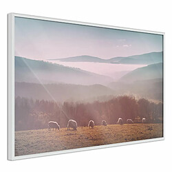 Paris Prix Affiche Murale Encadrée Mountain Pasture 90 x 60 cm Blanc