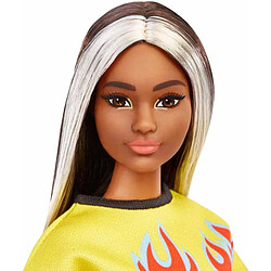 Mattel Barbie Fashionistas Poupée Mannequin n°179 aux Cheveux Longs Méchés Multicolore pas cher