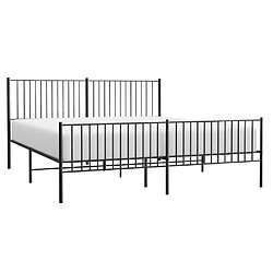 Avis Maison Chic Lit adulte - Lit simple Cadre de lit métal avec tête de lit/pied de lit,Structure du lit Contemporain pour chambre noir 200x200 cm -MN82039