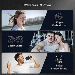 Chrono Écouteur Bluetooth,Écouteurs sans Fil Bluetooth 5.0,Auriculaire Oreillette Mic Sport Casque avec 2800 mAh LED Étui de Charge Portable,Touch-Control,pour iphone Android Samsung(Noir) pas cher