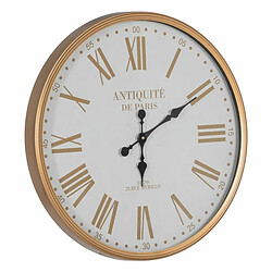 BigBuy Home Horloge Murale Blanc Naturel Fer 60 x 60 x 6 cm