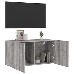 Avis vidaXL Meuble TV mural sonoma gris 80x30x41 cm