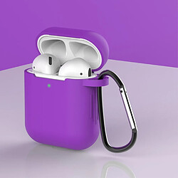 Coque en silicone anti-poussière avec boucle violet pour votre Apple AirPods (2016)/(2019)