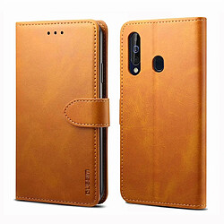 Wewoo Housse Coque Pour Galaxy A60 GUSSIM Business Style Étui en cuir à rabat horizontal avec support et fentes cartes et portefeuille kaki