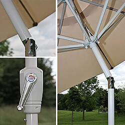 Avis Decoshop26 Parasol de jardin Ø 2,7m inclinable polyester/aluminium 5kg crème 04_0003876