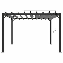 Avis Maison Chic Tonnelle | Pergola avec toit à persienne 3x3 m Anthracite Tissu aluminium -GKD45310