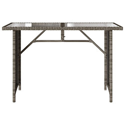 Avis vidaXL Table de jardin avec dessus en verre gris 110x68x70 cm rotin