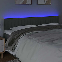 Avis Maison Chic Tête de lit scandinave à LED,meuble de chambre Gris foncé 180x5x78/88 cm Tissu -MN60116