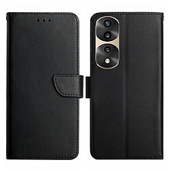 Etui en cuir véritable texture nappa, magnétique avec support pour votre Honor 70 Pro 5G/70 Pro + 5G - noir