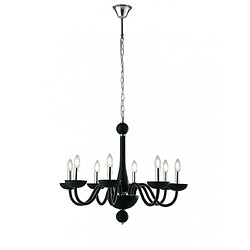 Fan Europe Chandelier sans abats jours Alfiere 8 ampoules Verre Noir