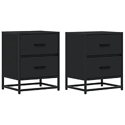 vidaXL Tables de chevet 2 pcs noir 40x31x50 cm bois d'ingénierie