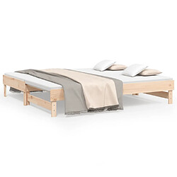 Maison Chic Lit d'appoint 2x(90x190)cm,Lit coulissant Lit de repos Bois de pin massif -GKD23185