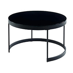 Acheter Vente-Unique Tables basses gigognes BILLIE - Verre trempé & métal - Noir et Blanc