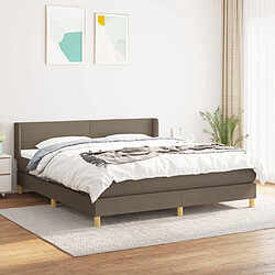 vidaXL Sommier à lattes de lit avec matelas Taupe 180x200 cm Tissu