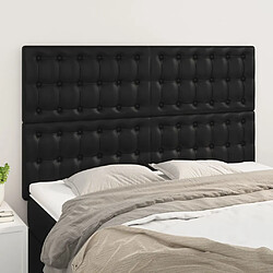 Maison Chic Lot de 4 Têtes de lit design pour chambre - Décoration de lit Noir 72x5x78/88 cm Similicuir -MN71666