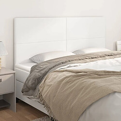 Maison Chic Lot de 4 Têtes de lit design pour chambre - Décoration de lit Blanc 100x5x78/88 cm Similicuir -MN88463