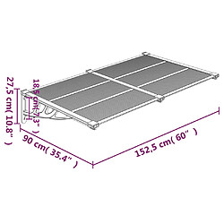 vidaXL Auvent de porte Noir et transparent 152,5x90 cm Polycarbonate pas cher