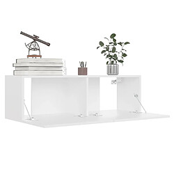 Acheter Maison Chic Meuble TV scandinave - Banc TV pour salon Blanc 100x30x30 cm Aggloméré -MN50174