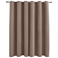 vidaXL Rideau occultant avec anneaux en métal Taupe 290x245 cm